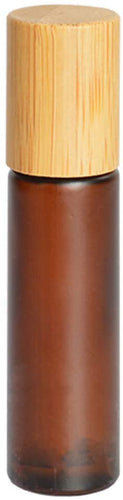 10 ml - Roll on de luxe Bamboo ambre dépoli bille métallique (1 pièce) - Essentials 4 oils