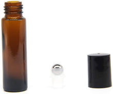 Load image into Gallery viewer, 10 ml - Roll on Ambre capuchon plastique noir bille en plastique - Essentials 4 oils
