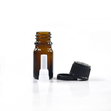15 ml - Codigoutte en verre ambre capuchon noir (1 pièce) - Essentials 4 oils