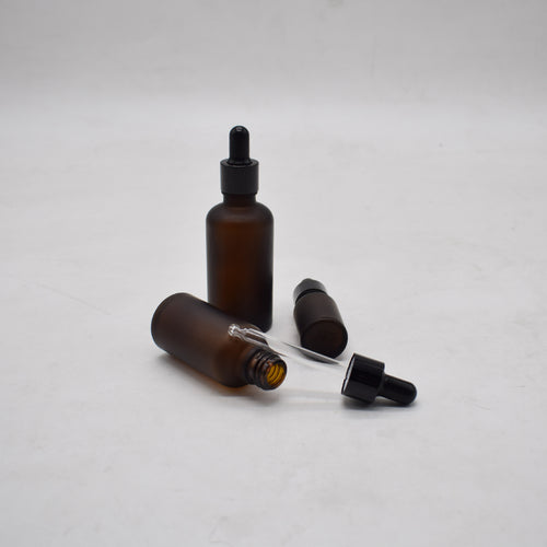 20 ml - Compte-gouttes en verre ambre dépoli bouchon en plastique noir avec sécurité enfant (1 pièce) - Essentials 4 oils