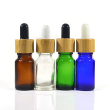 Load image into Gallery viewer, 15 ml - Compte-gouttes Bleu luxe bouchon Bamboo embout noir (1 pièce) - Essentials 4 oils
