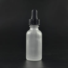 Charger l&#39;image dans la galerie, 20 ml - Compte-gouttes en verre transparent dépoli bouchon en plastique noir avec sécurité enfant (1 pièce) - Essentials 4 oils
